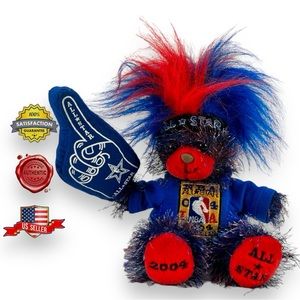 2004 NBA All Star Game Los Angeles Lakers Fuzzy Plush Bear Souvenir RARE HTF 9"